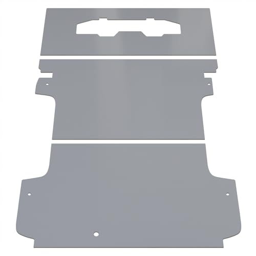 プロダックス 【 200系 ハイエース スーパーGL ワイド幅 対応 フロアパネル M 】 荷台 床張りキット フロアマット 床板 パーツ内装 ラゲッジマット カスタム 車中泊 グッズ (ステップ形状カット無×セカンドシート取付穴加工有, グレー, パワー