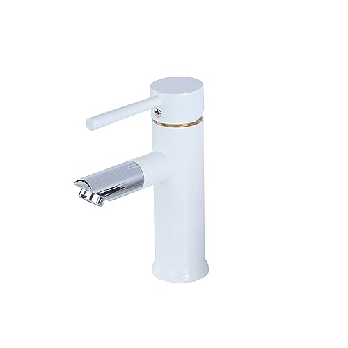 Robinet de bassin noir en laiton mitigeur eau chaude et froide pour salle de bain