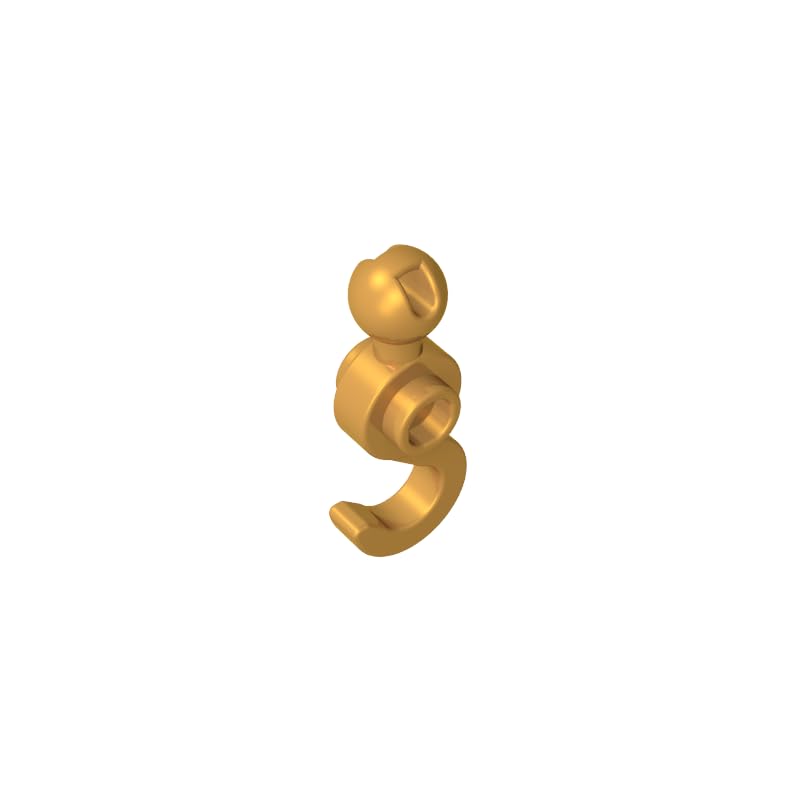 GDS-M090 Compatible with LEGO 30395 Hook with Towball, Pearl Gold, 50 PCS