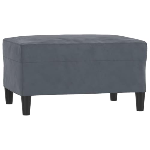 vidaXL Sofagarnitur 4-TLG., Sessel Couch mit Kissen Fußhocker, Sofa Wohnzimmersofa mit Armlehnen, Couchgarnitur Designsofa Sitzmöbel Polstermöbel, Dunkelgrau Samt – Bild 7