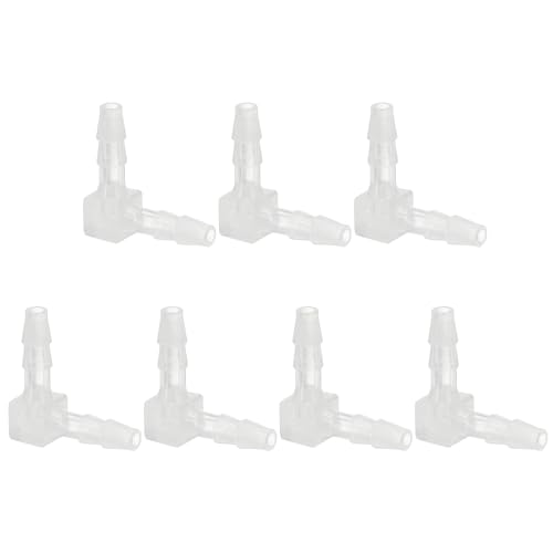 PATIKIL Embouts coudés à 90 degrés en Plastique de 1/8, 7 Pack Raccords en L-Barb Connecteur de jonction égal à Deux Voies pour Tuyau d'pour Aquarium Carburant gaz Liquide air