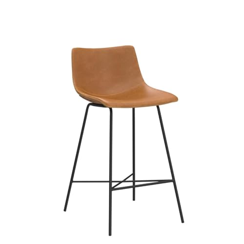 Poly and Bark Counter Stool 24 inches - Counter Height Bar Stools Set of 3 - Sturdy Kitchen Stools with Backs - Comfortable Bar Chair - Modern Countertop-High Chairs, Kitchen Island Barstools – Tan - Thumbnail 5