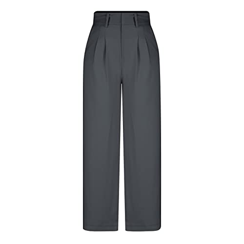 Women Wide Leg Suit Pants High Waisted Pleated Formal Pants Loose Fit Work Office Stylish Elegant Slacks with Pockets3