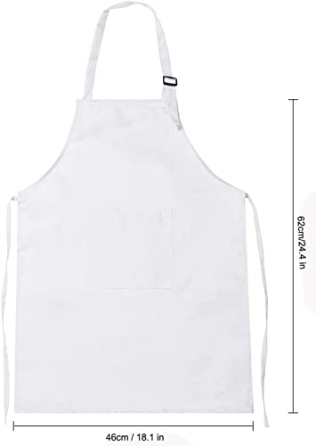 Catime Large Kids Apron and Chef Hat, White Unisex Kids Apron with 2 Pockets, Ages 6-13, 2 Set L - Image 2