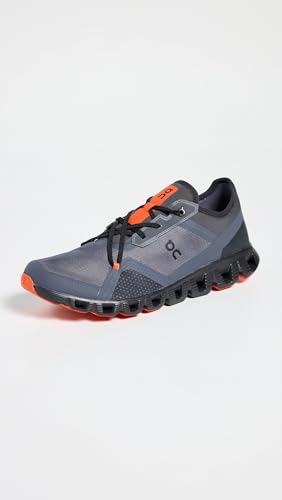Image of On Men's Cloud X 3 AD Sneakers, Eclipse | Flame, Black, Orange, 7 Medium US