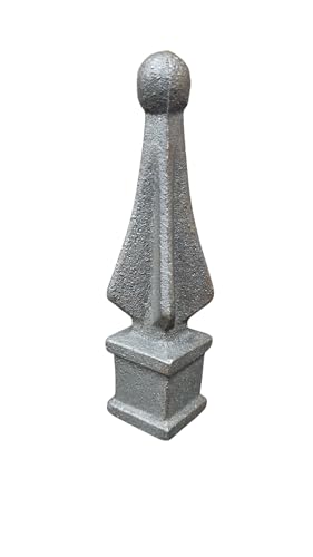 Image of Cast Iron Fence Finials, Multiple Decorative Styles & Sizes, 1 /2 inch to 1 inch Inch Square and Round Spears, Fleur de Lis Design (1 /2 inch Quad Top SQ, 10)