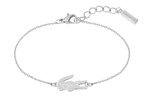 Lacoste Bracelet en Chaîne pour Femme Collection CROCODILE en Acier Inoxydable avec un Charm en forme de...