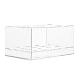 Healvian 透明アクリル 化粧ブラシ収納ラック メイクブラシケース 防水機能付き コスメ収納段付き 卓上整理用 メイク愛好家向け