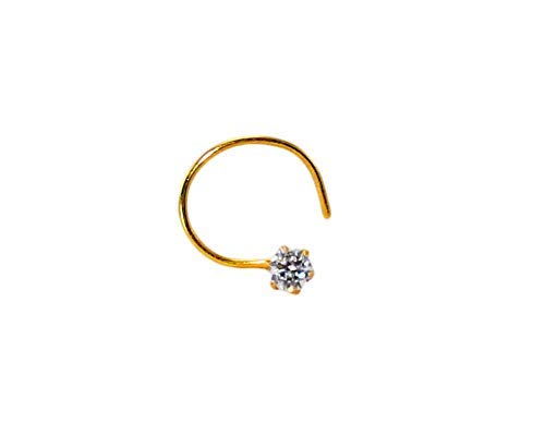 shree jewellers 14K Gold (Tiny Dot) Round-Shape White Cubic-Zirconia Prong-Setting Nose Pin Stud for Women Girls (Very Small) (B0966DG2N1) Amazon Price History, Amazon Price Tracker