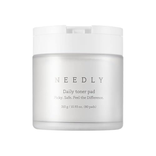 Needly Daily Toner Pad I Exfoliating Pads for Face with BHA & PHA(80 Pads), Deep Hydration, Pore Minimizer for Face, Centella, Tea Tree, High Volume Essence, Extra Large Cotton Pad, Korean Skin Care