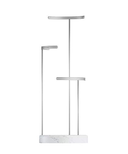 Umbra Tesora 3 Tier Jewelry Stand, Earring Holder, Accessory Organizer and Display, White/Nickel