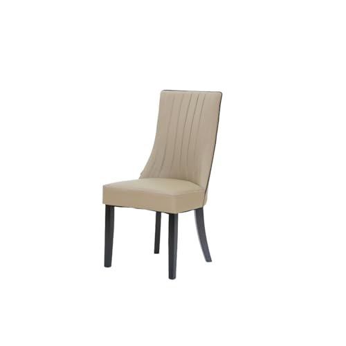 Image of Royaloak Milan Italian Leatherette Dining Chair | Elegant Dining Chair for Home with Piping Design & Leatherette Seat | Solid Wood Legs, Modern Design & Comfortable Dining Table Chair