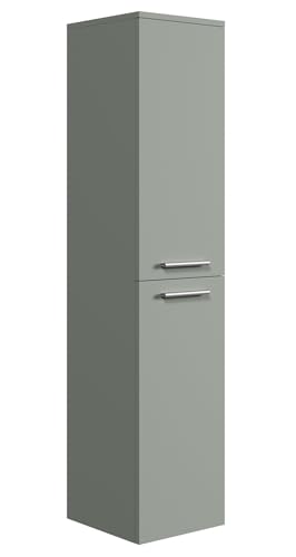 Saturnus Armoire de salle de bain, 130 cm, vert mat, colonne suspendue, avec deux portes