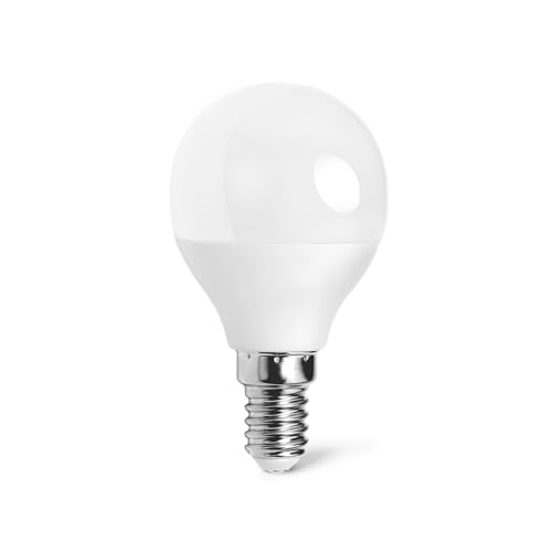 VoltShine Bombilla LED G45 E14 4.9W, 470 lúmenes, 2700K, base E14, eficiente y de larga duración, ideal para iluminación decorativa y ambiental.