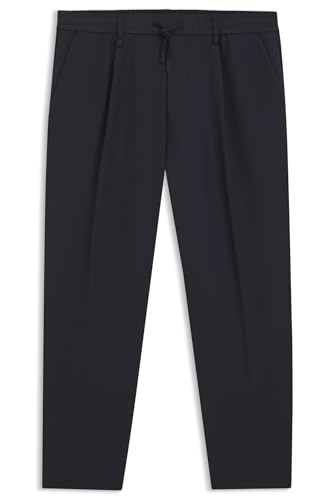 Pantalon tapered BOSS Hommes T Convert-Pleat tissu stretch déperlant noir