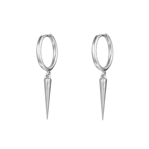 Minimalist Spike Dangle Drop Hoop Earrings for Women Girls 925 Sterling Silver Charms Hoops Cuff Cartilage Stud Tragus Helix Wrap Geometric Hypoallergenic Fashion Personalized Punk