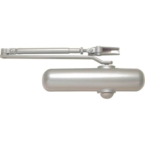Yale P-2002 Standard Door Closer, Spring Loaded with Adjustable Tensioner, Automatic Closure of Doors Up to 80 kg, Silver Finish