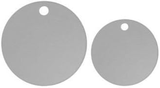 10 Bulk Wholesale Blank Round Shape Premium Pet Id Tag, 9 Colors, 2 Sizes to Choose from (Silver, Large)