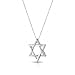 ALESSANDRA BETTINI Star Of David Pendant, 0.10Ctw Natural Diamond Star Shape Pendant, 925 Sterling Silver, 18