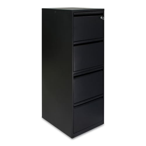 Oficina, Home Office Depot | Archivero Negro | Archivero con Llave Vertical | Archivador con 4 gavetas tamaño Carta | Archivero metalico de 118x36x46 cm | Archiveros para...
