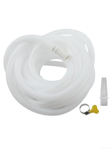 Tubo de drenaje de aire acondicionado de plástico, tubo de extensión flexible de TPE para unidad de CA, deshumidificador, lavadora con conectores y abrazadera (8 m)