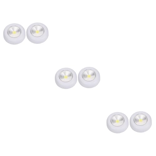 ARTIBETTER 3sets Led Push Lamp Emergency Light Night Light Wall Battery Operated No Wires Operation 2pcs*3