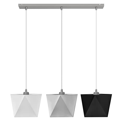 Helam Adamant Straight Bar Pendant Ceiling Light White, Grey, Black 75cm
