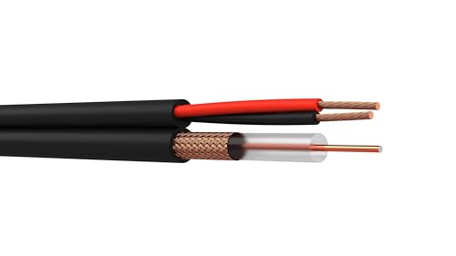 Image of pace AVA RG59 2 Core Shotgun Bare Copper Video Cable, Power Cable CCA, 100m - Black