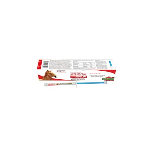 Ivermectin Horse Paste 1.87% Apple Flavor 6.08g Gel Dewormer Syringe for Equine Use Only Treats up to 1 250 lbs (1 - Pack)