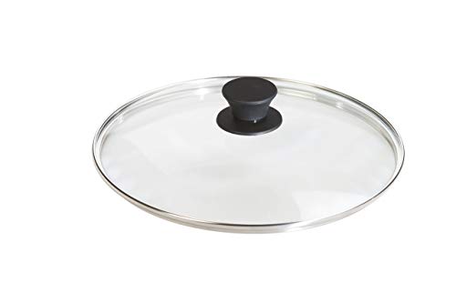 Image of Lodge Round Glass Lid, Tempered Glass with Silicone Knob, 10.25 Inches | Tempered Glass Pan Cover with Silicone Knob for Moisture Locking & Easy Viewing, Oven-Proof Lid for Skillets