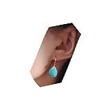 Yheakne Boho Türkis Teardrop Ohrringe Gold Türkis Baumeln Ohrringe Edelstein Creolen Vintage Ohrringe Schmuck für Frauen und Mädchen