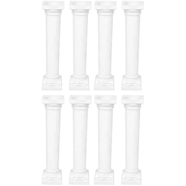 XUMIUZIY Miniaturowe Kolumny Rzymskie, 8 szt. Plastikowych Filarów do Dekoracji Wielowarstwowych Ciast (Duży rozmiar 17 cm/6,7 cala 110 g/3,9 uncji)