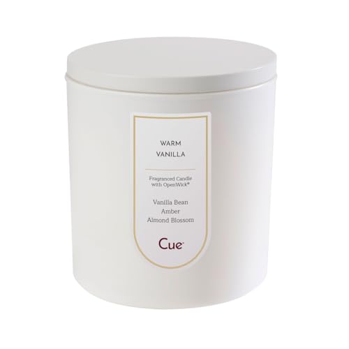 CUE Warm Vanilla Scented Candle | Soy Coconut Wax Blend | Made in USA | 50 Hour Burn Time | 8.5oz...