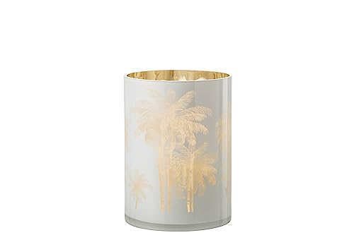 WINDLICHT Palme Glas BLAU/Gold EXTRA Large