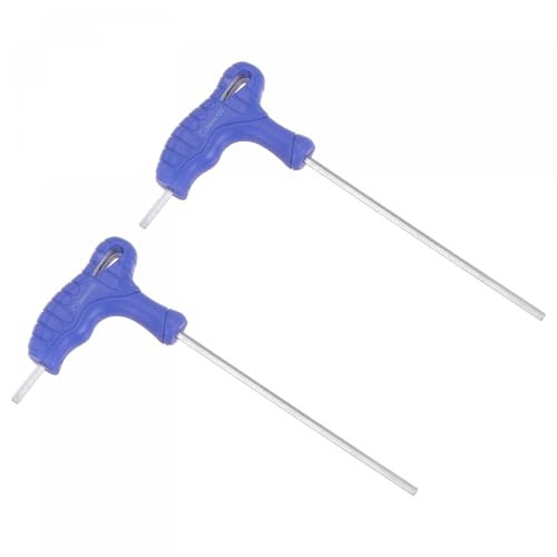 TOP-VIGOR 2Pcs 3mm Hex Key T-Handle, T Bar Dual End Wrench Spanner Allen Key for Home Repair and Mechanical Maintenance, Metric CR-V Steel
