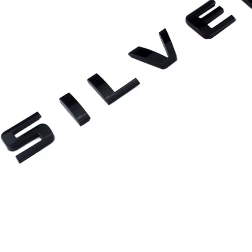 Image of 1-Piece Badge Emblems in Chrome Shiny Glossy Finish for 2007-2018 for Silverado, Canyon, and Sierra - Suitable for Hood - Fits 1500, 2500HD, and 3500HD Models for Silverado Gloss Black