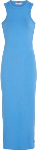 Tommy Hilfiger Damen Kleid Midi Dress Slim Fit, Blau (Blue Spell), XS – Ansicht 6