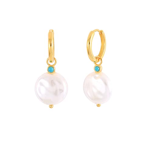 Boucles d'oreilles créoles en Argent 925 sterling et perles élégantes