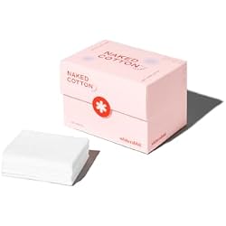 White Rabbit – Naked Cotton Classic – Premium 100% Cotton Pads for Toner Use, Makeup Remover, and Masks | Unbleached, Lint-Free, Extra Soft | Korean Skin Care Product (100 Count)