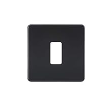 Screwless 1G grid faceplate - matt black Designed and finished to coordinate With the Screwless Switches & Sockets range.1G Screwless Grid Faceplate - Use in conjunction With 1 sx GDS001F (sold seperately)FOR USE With SCREWLESS GRID SYSTEM ONLY Packa...