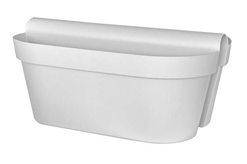 Euro3plast Balkon-Hängekasten „Be Up Duo“ in der Farbe Weiß, 50 cm / 18 Liter