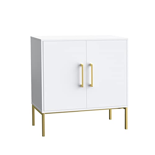 Jozzby Storage Cabinet With 2 Doors - Free Standing Cabinet, Modern Wooden Sideboard With Adjustable Shelves, White Side Cabinets For Bedroom, Living Room, Kitchen, Office And Hallway #TOP6