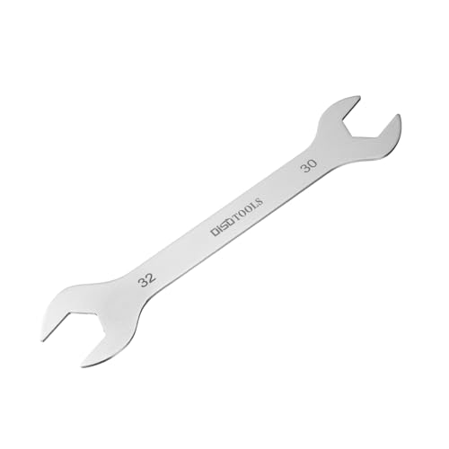 sourcing map Thin Open End Wrench 30mm x 32mm Metric Sandblasting Plated 3cr13 Stainless Steel, Double Ended Slim Spanner for Household Maintenance and General Repairs