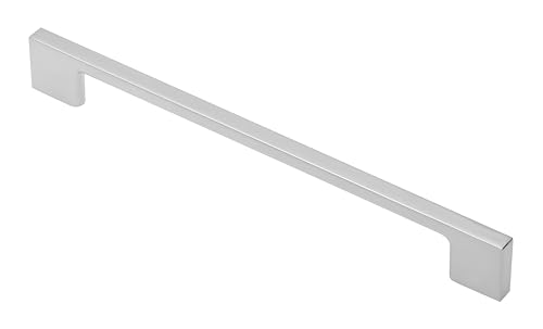 GTV Poignée de meuble moderne UZ-819, design rectangulaire, entraxe 192 mm, longueur 225 mm, en Zamak robuste, finition couleur aluminium, pour cuisine et...