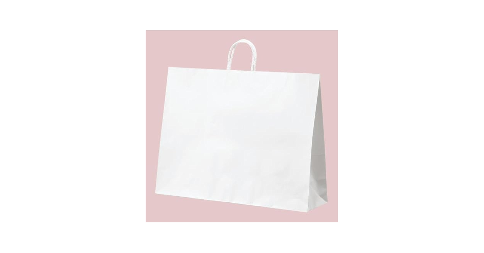 Amazon | 【50枚】手提げ紙袋 丸ひもタイプ 白無地 60×18×47cm