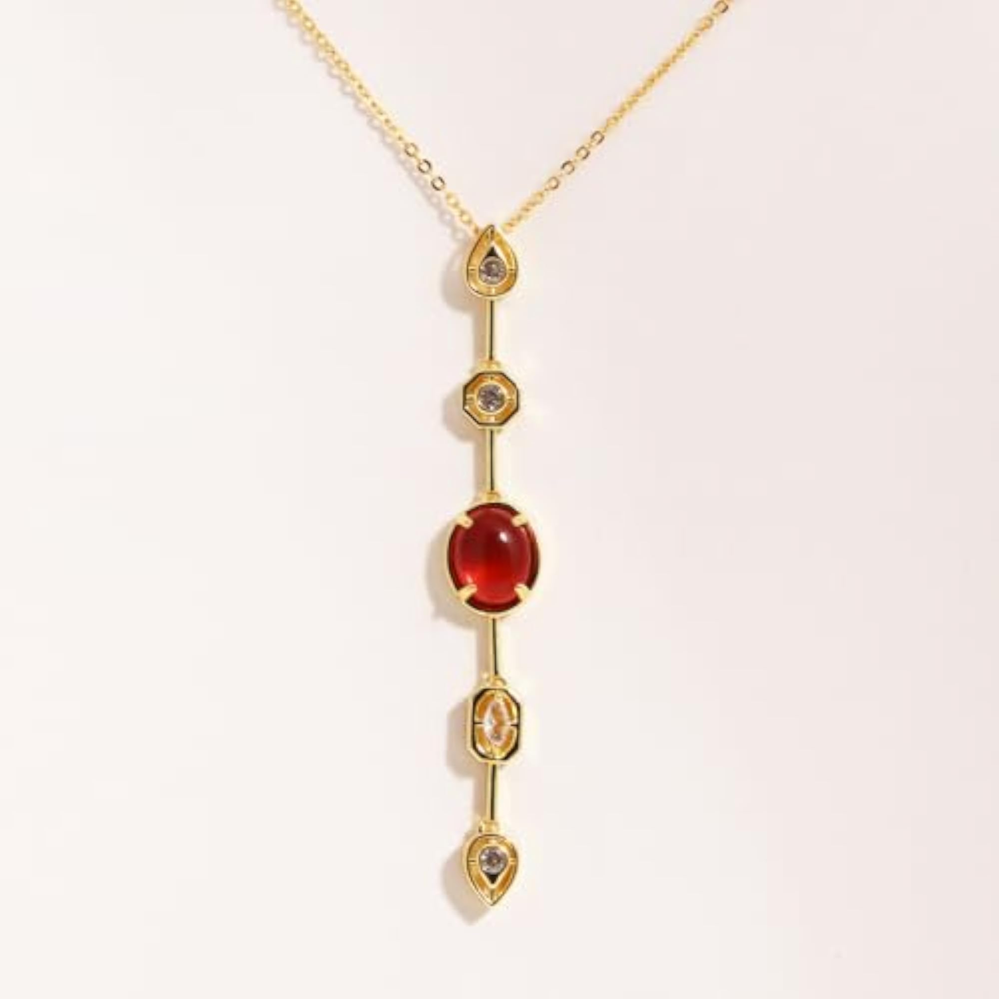 Multi Color Gold Solitaire Necklace Set for Women