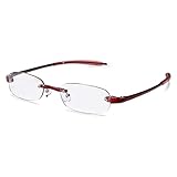 Visualites 5 Red 2.50 Lightweight Oval Rimless Reading Glasses for Men and Woman
