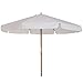 Outsunny Sombrilla de Jardín Ø325x250 cm Parasol de Madera con Sistema de Polea Techo de Ventilación y 8 Varillas de Bambú para Terraza Balcón Exterior Beige