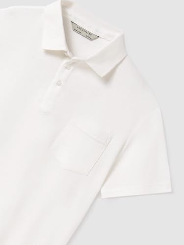 Polo blanc structuré haut de gamme garçon 140cm Nukutavake - 4