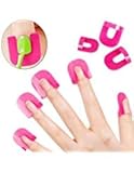 VNDEFUL 26 Pcs (10 Sizes) Reusable Soft Plastic Nail Polish Stencil,Spill Proof Manicure Protector Tools